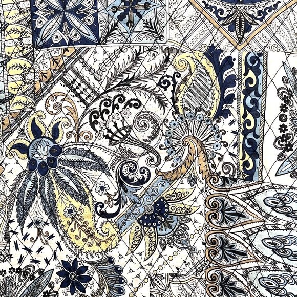 BonWorth Quilted Blue Paisley Floral Reversible Jacket Lighter Weight SZ Large - Picture 6 of 12